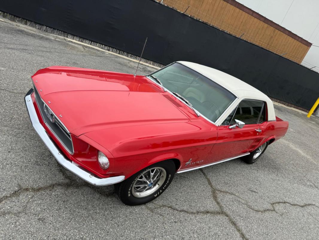 Ford Mustang - COUPE ROUGE TOIT VINYLE BLANC 289CI V8 1967